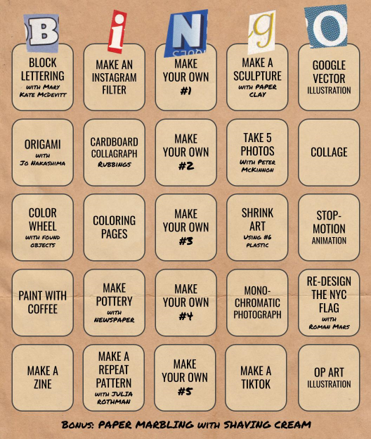 Art Bingo2 Board for Intermediate & Advanced Artists Art Bingo2 Board for Intermediate & Advanced Artists
