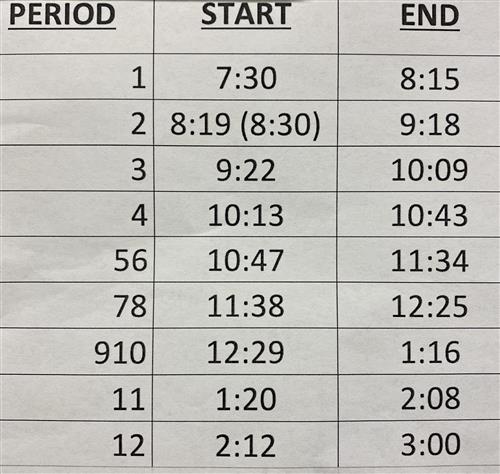 Schedule 